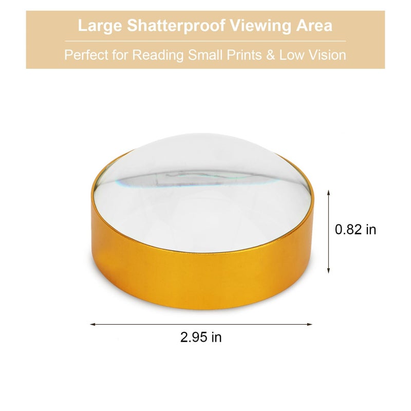 Rongon Reading Magnifier Loupe 4X Crystal Magnifying Glass Dome Portable Paperweight Optical Half Ball Lens Desktop Magnifier for Reading Books Map Magazine Newspaperï¼ˆ75MMï¼‰ - Image 4